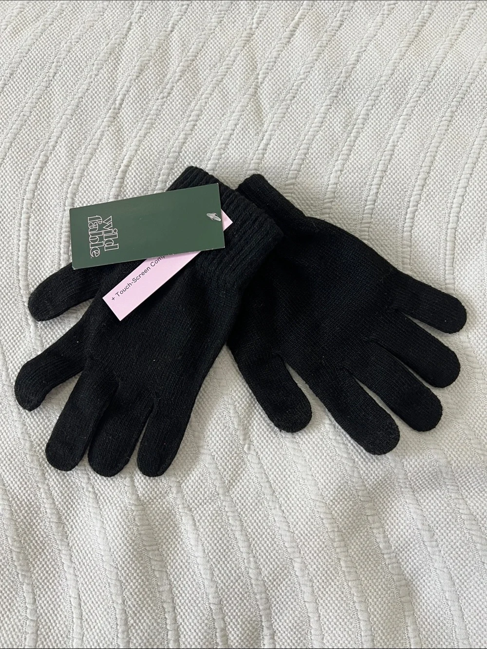 wild fable Black Knit Touchscreen Gloves